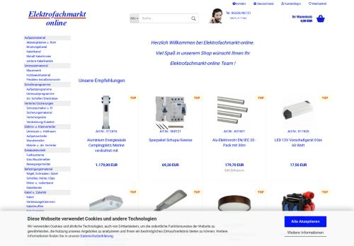 Screenshot Elektrofachmarkt-online