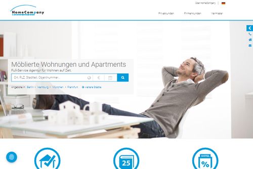 Screenshot homecompany.de - Die Experten für Wohnen auf Zeit