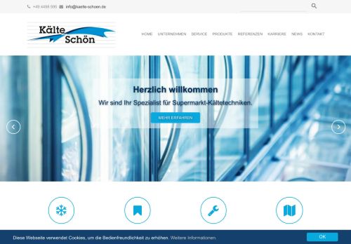 Screenshot Kälte Schön GmbH - Meisterbetrieb für Kältetechnik