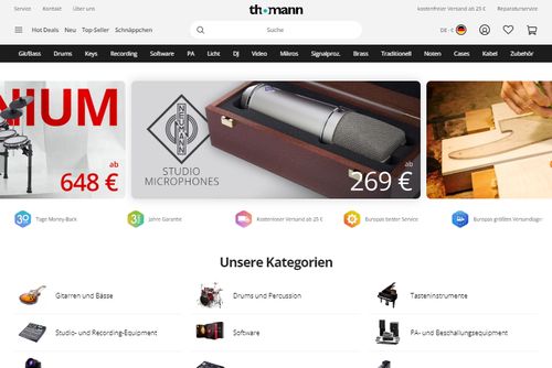 Screenshot Musik-Service - Web-Shop für Musikinstrumente & Recording