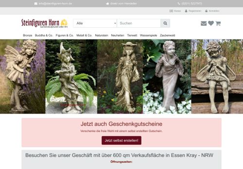 Screenshot steinfiguren-horn.de - Gartenskulpturen aller Art