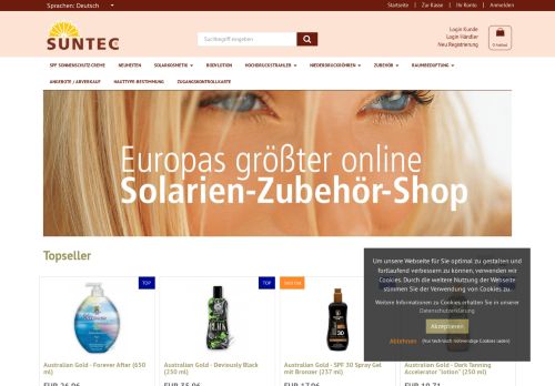 Screenshot Suntec Solarienhandel
