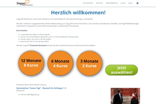 Screenshot Linguatv - Sprachkurse